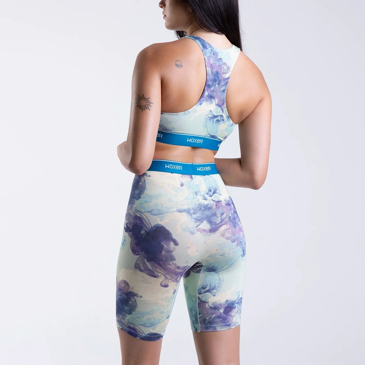 Biker High Waisted Tidal Bloom